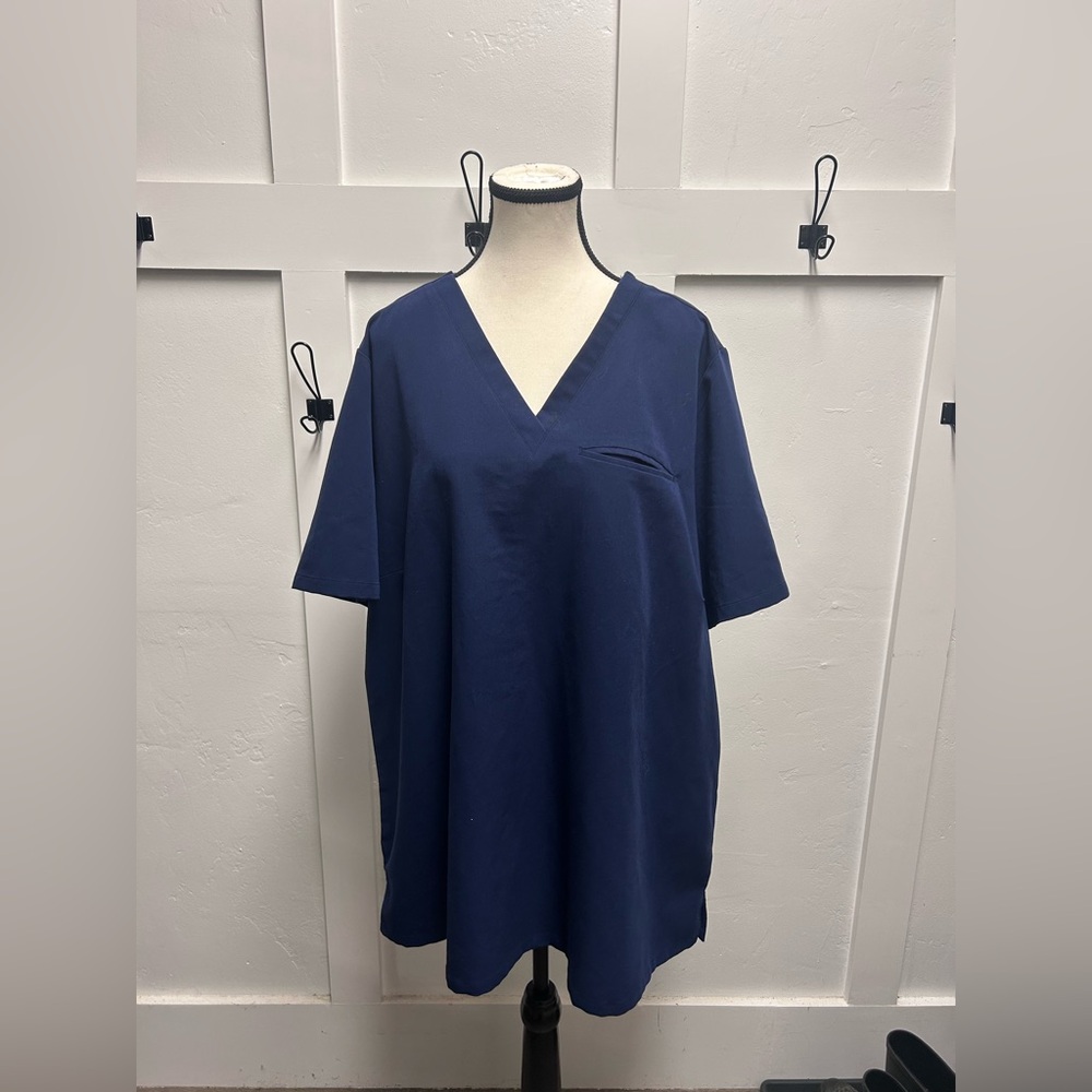Mandala Navy Blue Women's Scrub Top Equa Size 2XL